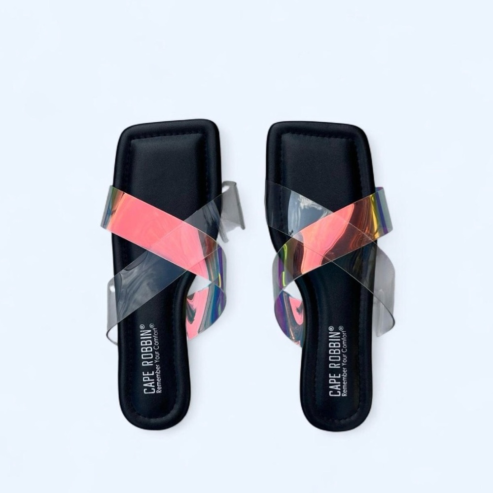 Cape Robbin Size 5 Brand New Iridescent Beach Sandals Flip Flops Summer Shoes